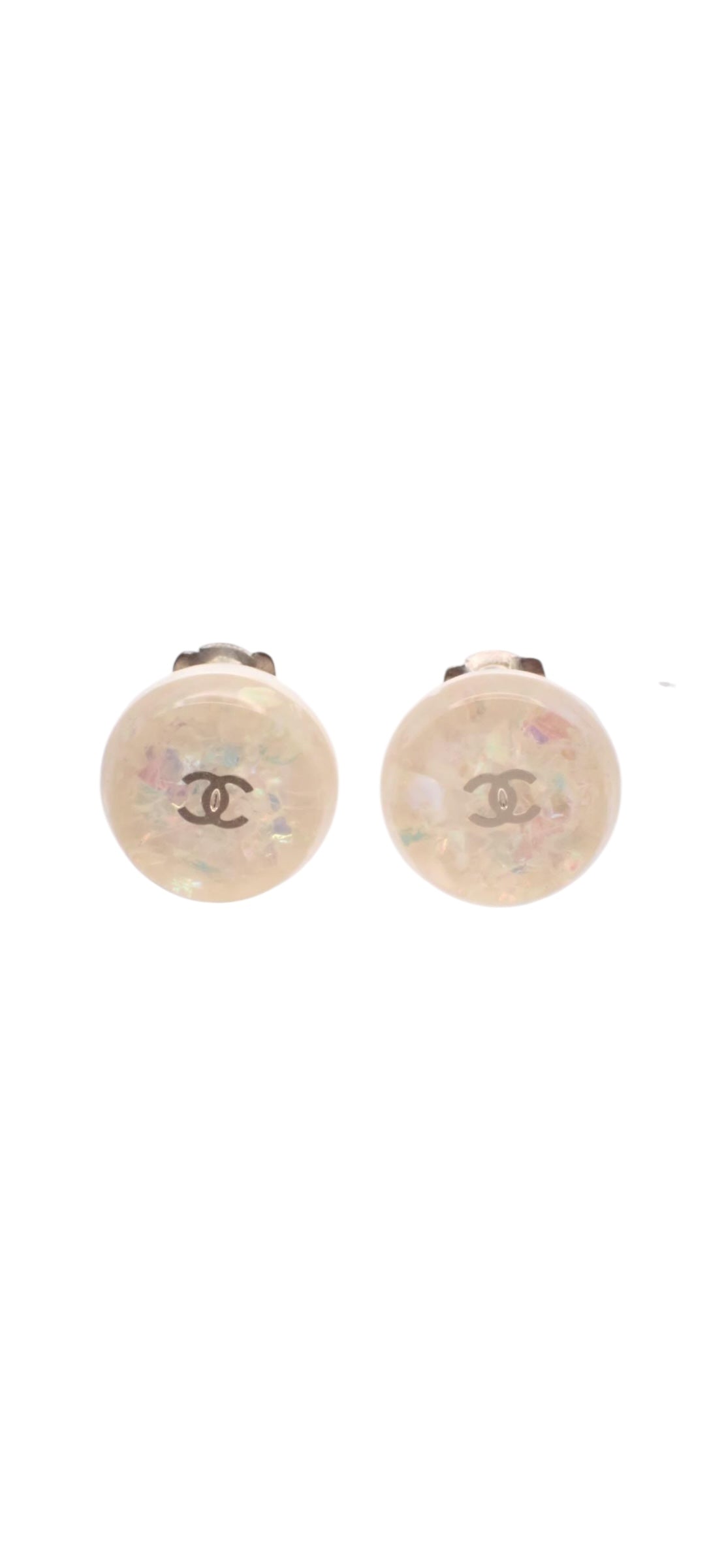 Chanel CC Pearl Clip Earrings