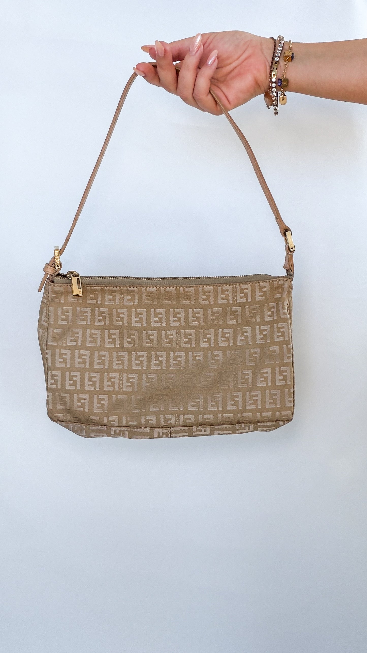 Vintage Fendi Zucchino Shoulder Bag – Beige Monogram