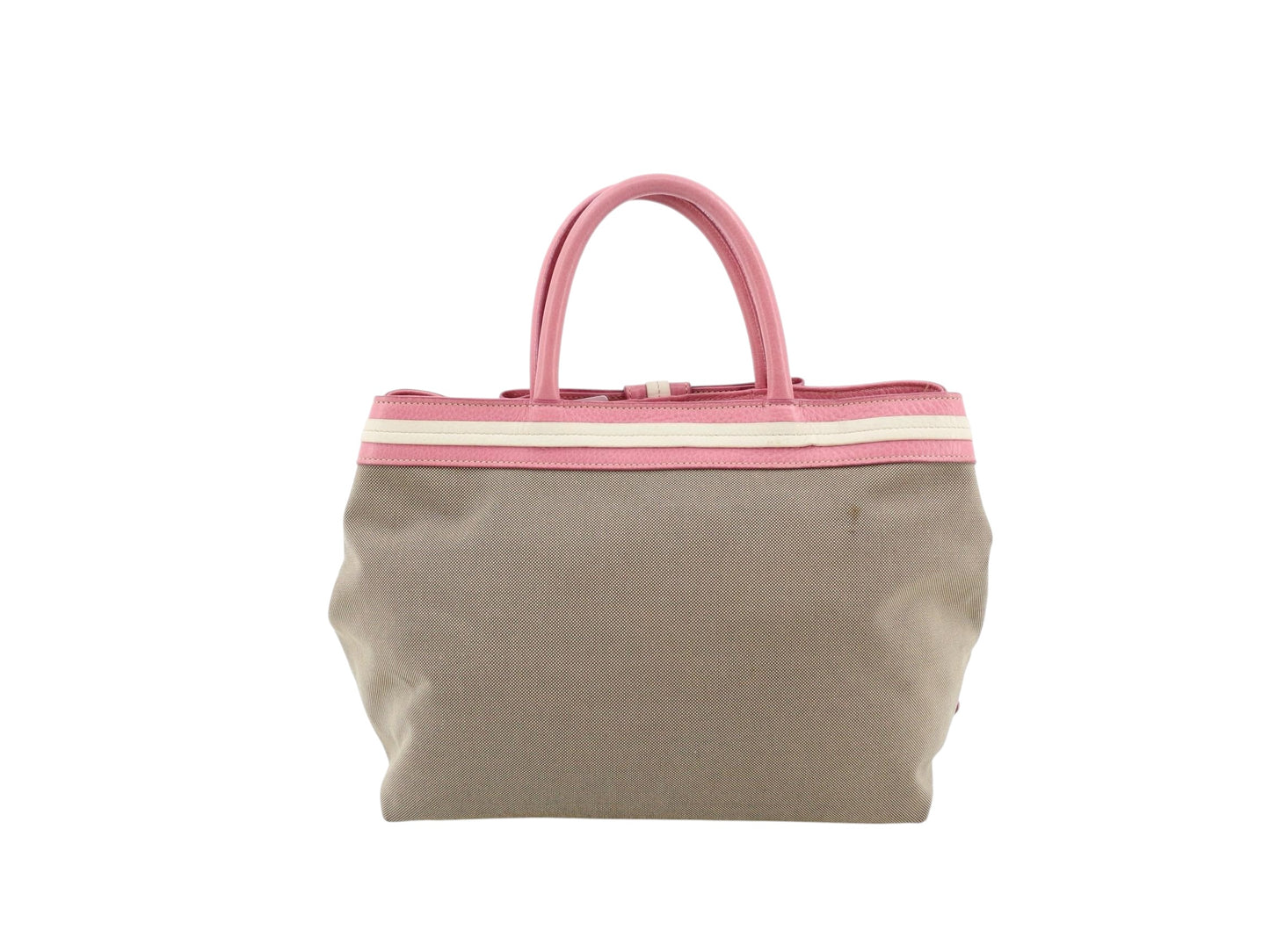 Prada Canapa Bow Tote – Pink & Beige