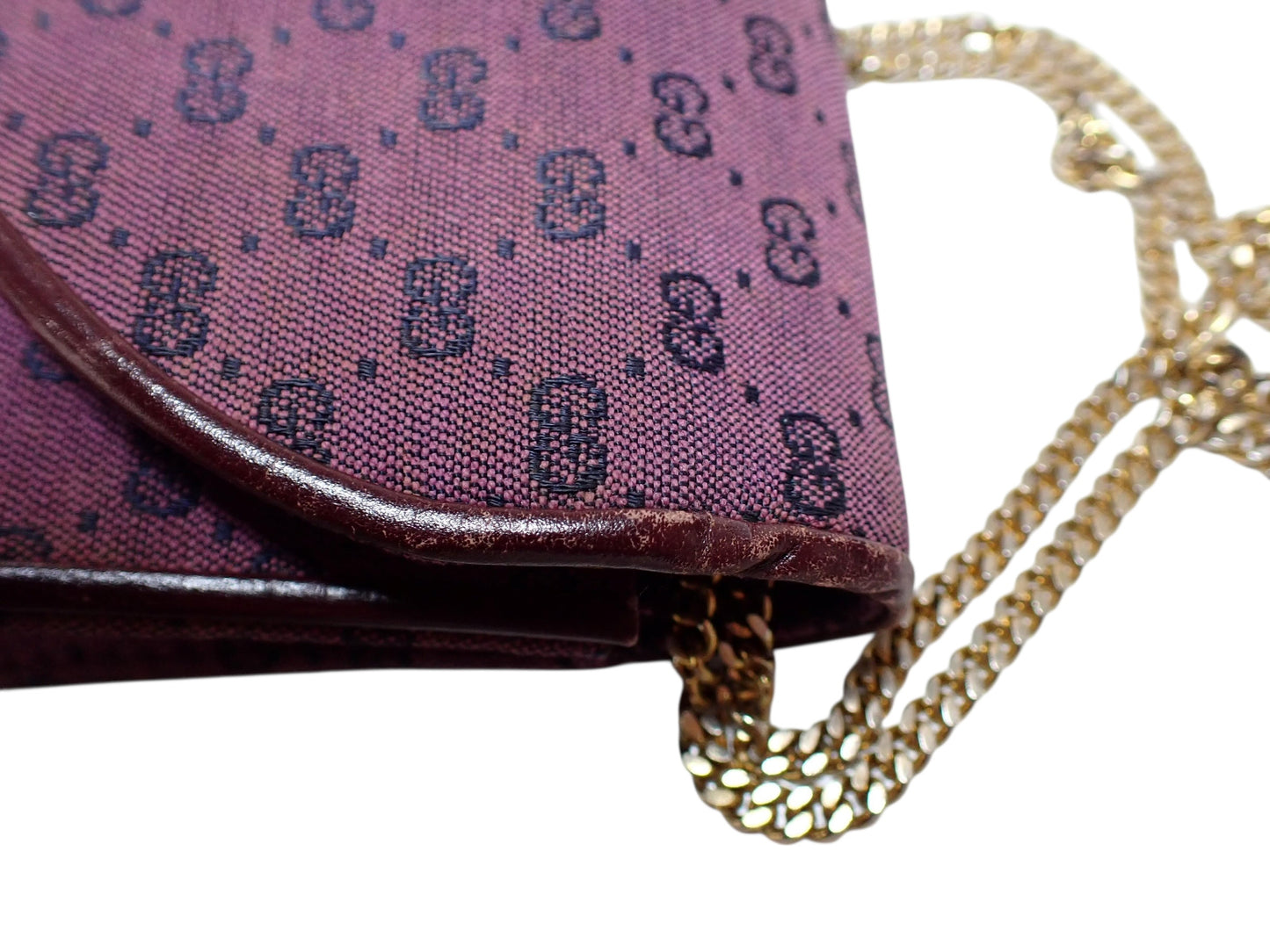 Gucci GG Monogram Chain Shoulder Bag – Purple