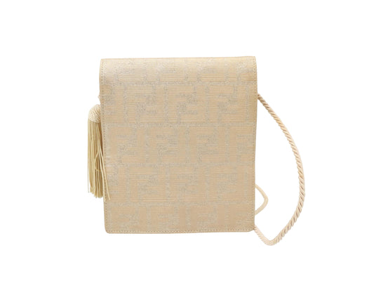 Fendi Zucca Tassel Crossbody Bag – Champagne Gold