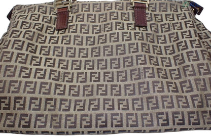 FENDI ZUCCA CANVAS SHOULDER TOTE