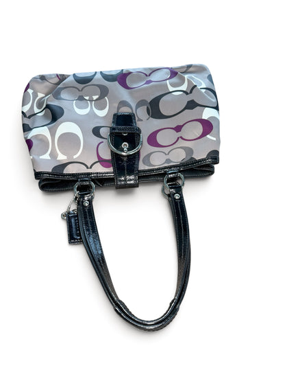 COACH Signature Patent Satchel Shoulder Bag