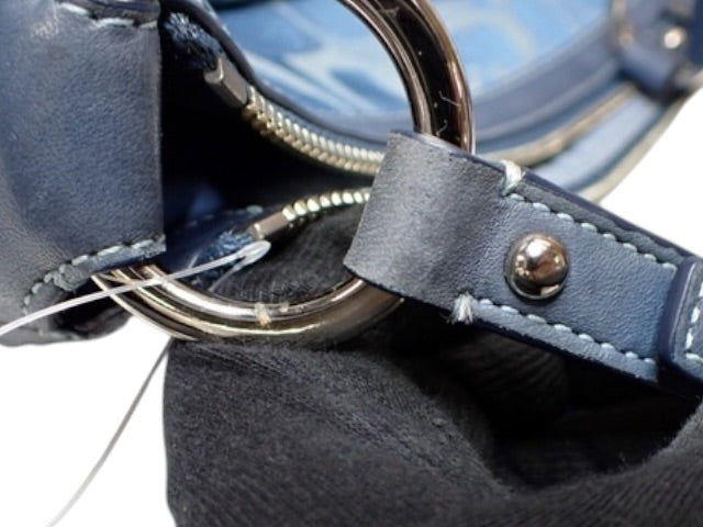 COACH BLUE SIGNATURE SHOULDER BAG