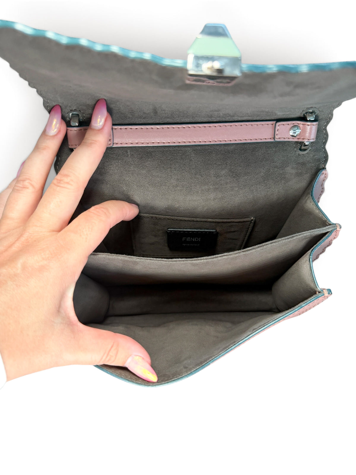 FENDI SCALLOPED LEATHER BAG