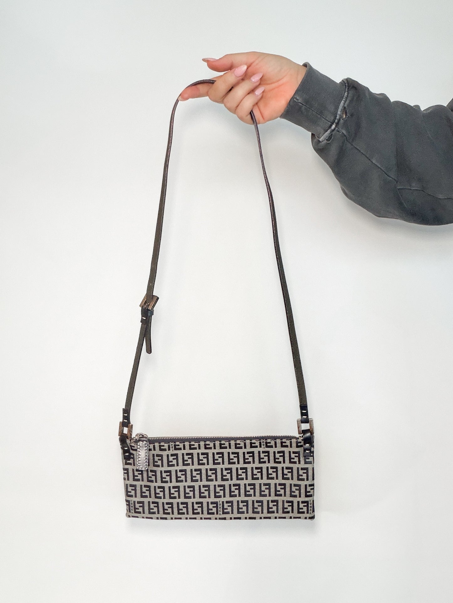 Fendi Zucca Canvas Mini Shoulder Bag – Navy