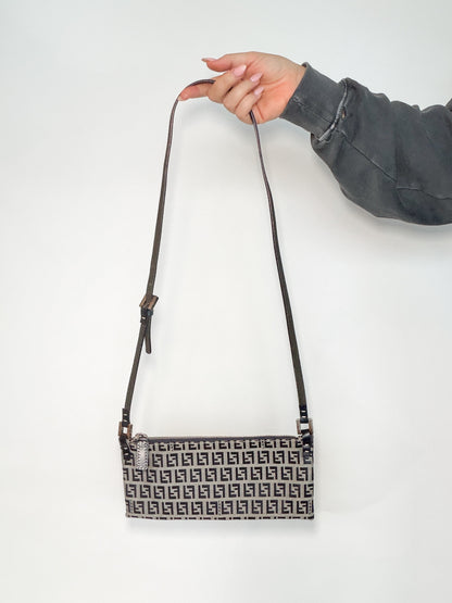 Fendi Zucca Canvas Mini Shoulder Bag – Navy