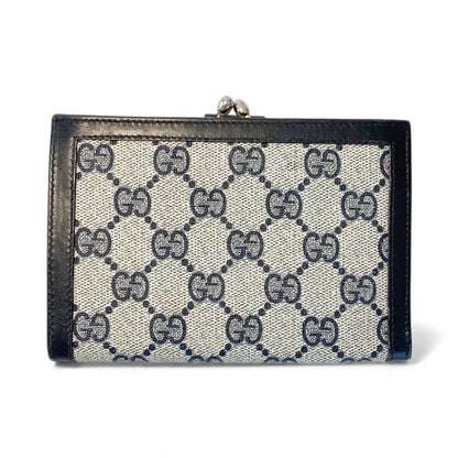 Vintage Gucci GG Supreme Canvas & Black Leather Wallet