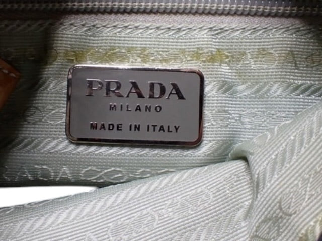 Prada Quilted Tessuto & Patent Shoulder Bag – Powder Blue & Mustard