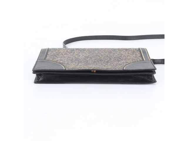 PRADA VINTAGE BLACK & GOLD DISTRESSED SHOULDER BAG