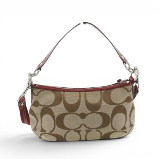 COACH Signature Shoulder Bag with Red Stripe