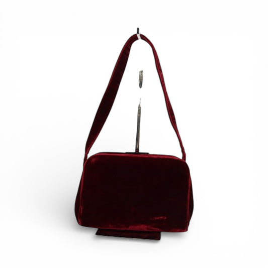 Prada Red Velour Velvet Shoulder Bag