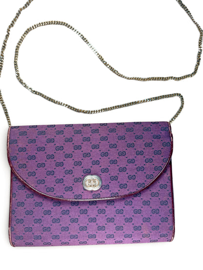 Gucci GG Monogram Chain Shoulder Bag – Purple