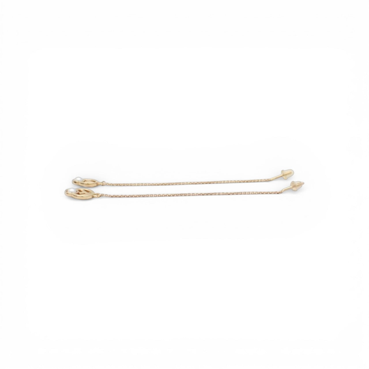 Fendi F Is Gold Drop Pearl Earrings