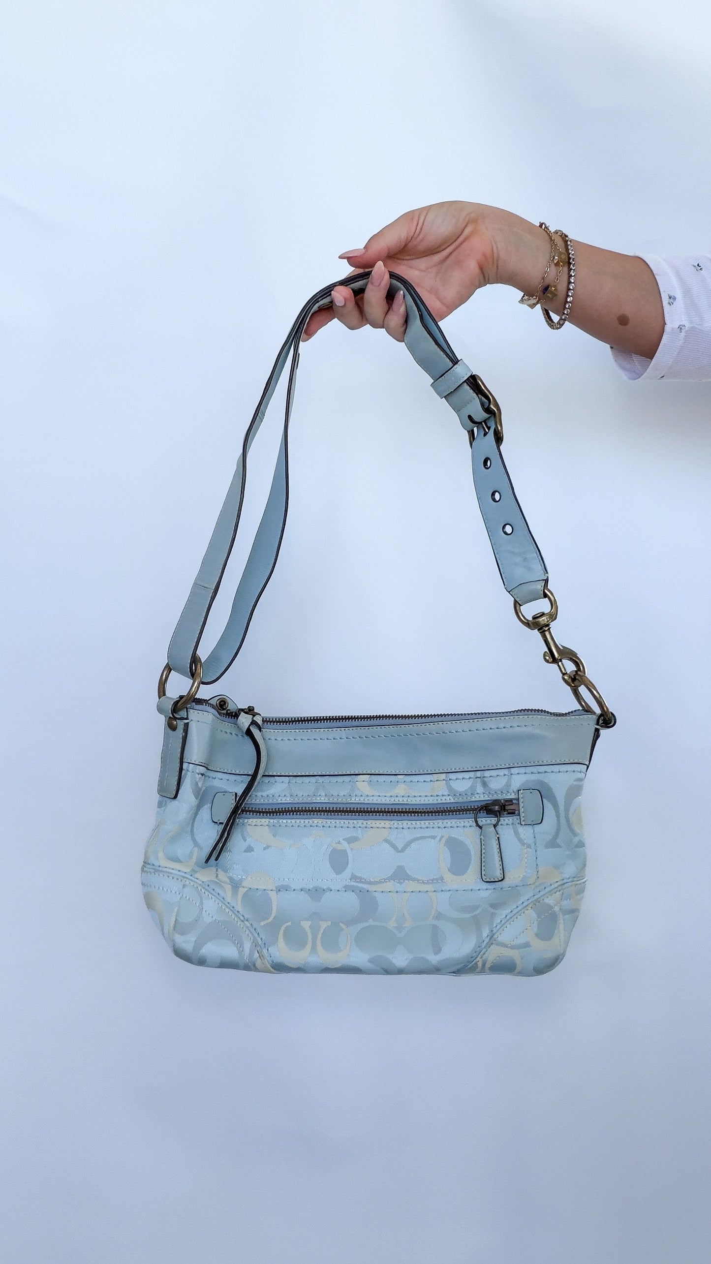 COACH Baby Blue Signature Shoulder Bag