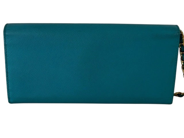 Prada Saffiano Leather Chain Bag – Turquoise