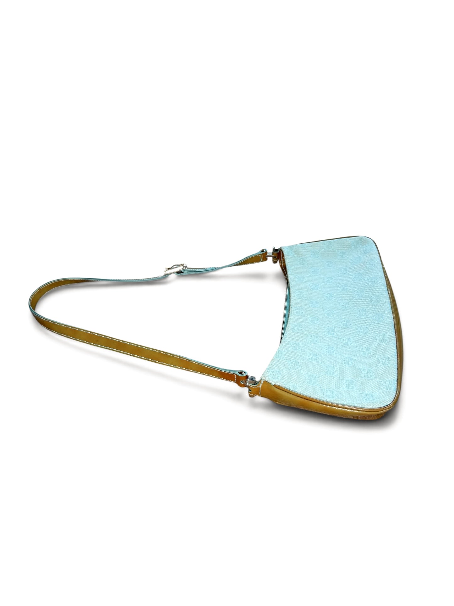 Gucci GG Canvas Baguette Shoulder Bag – Baby Blue