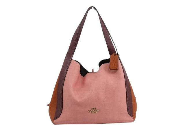 Coach Colourblock Leather Shoulder Bag (Pink & Tan)