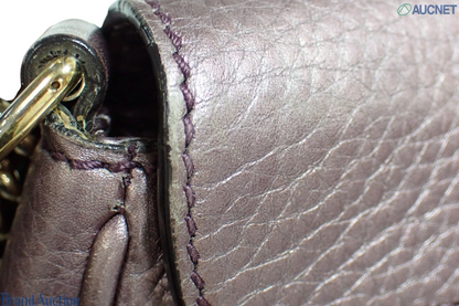 Gucci Soho Metallic Mauve Leather Chain Shoulder Bag