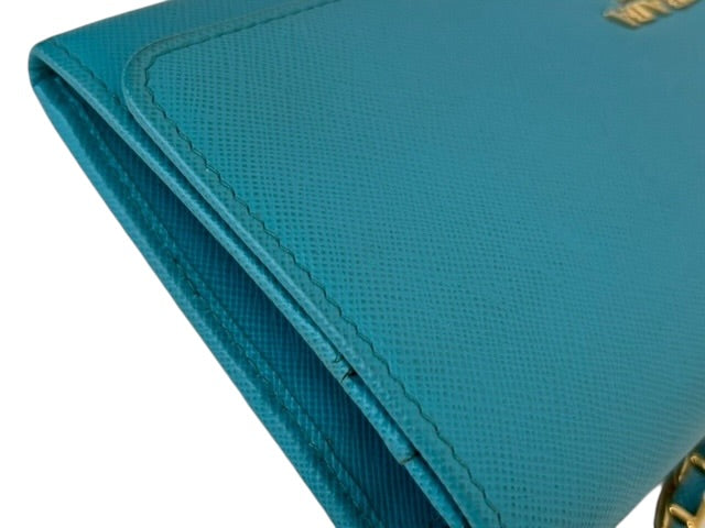 Prada Saffiano Leather Chain Bag – Turquoise