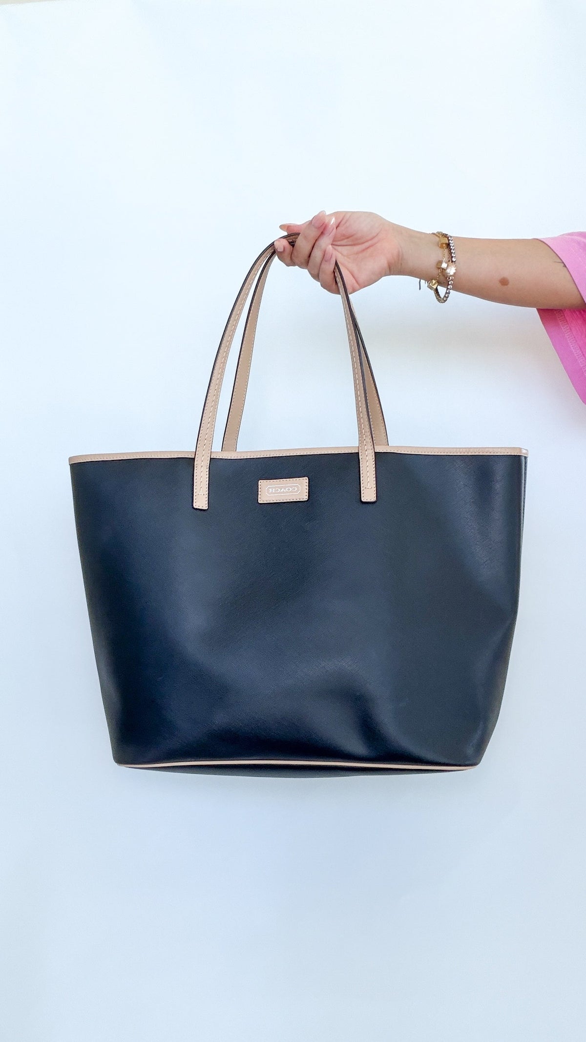 Coach Black Leather Tote Bag