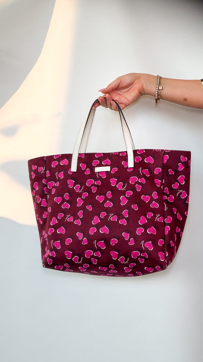 Gucci Heart Print Tote – Burgundy