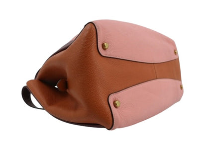 Coach Colourblock Leather Shoulder Bag (Pink & Tan)