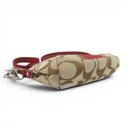 COACH Signature Shoulder Bag with Red Stripe