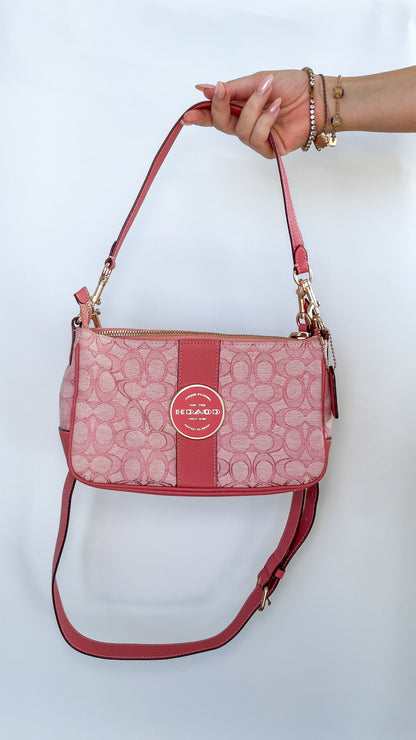 Vintage Coach Signature Swinger Bag – Pink