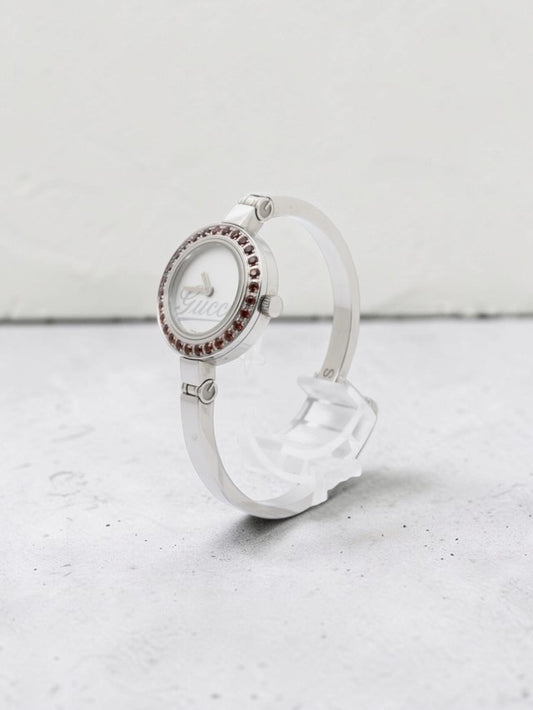 Gucci Crystal Bezel Watch (Red)