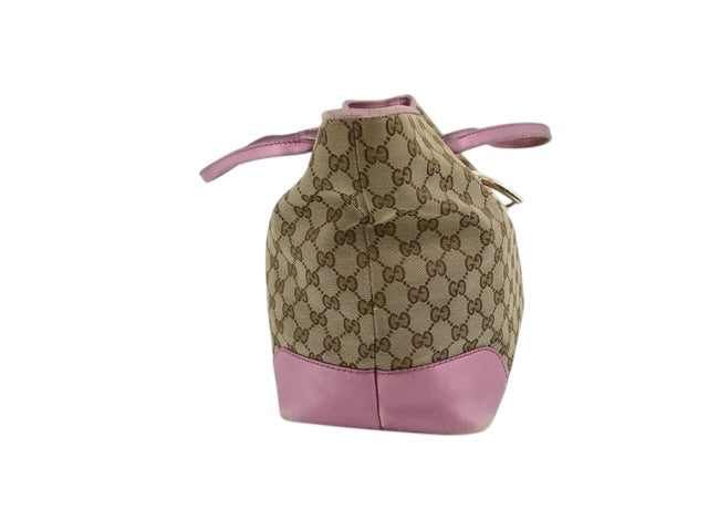 Gucci GG Canvas Tote with Pink Trim