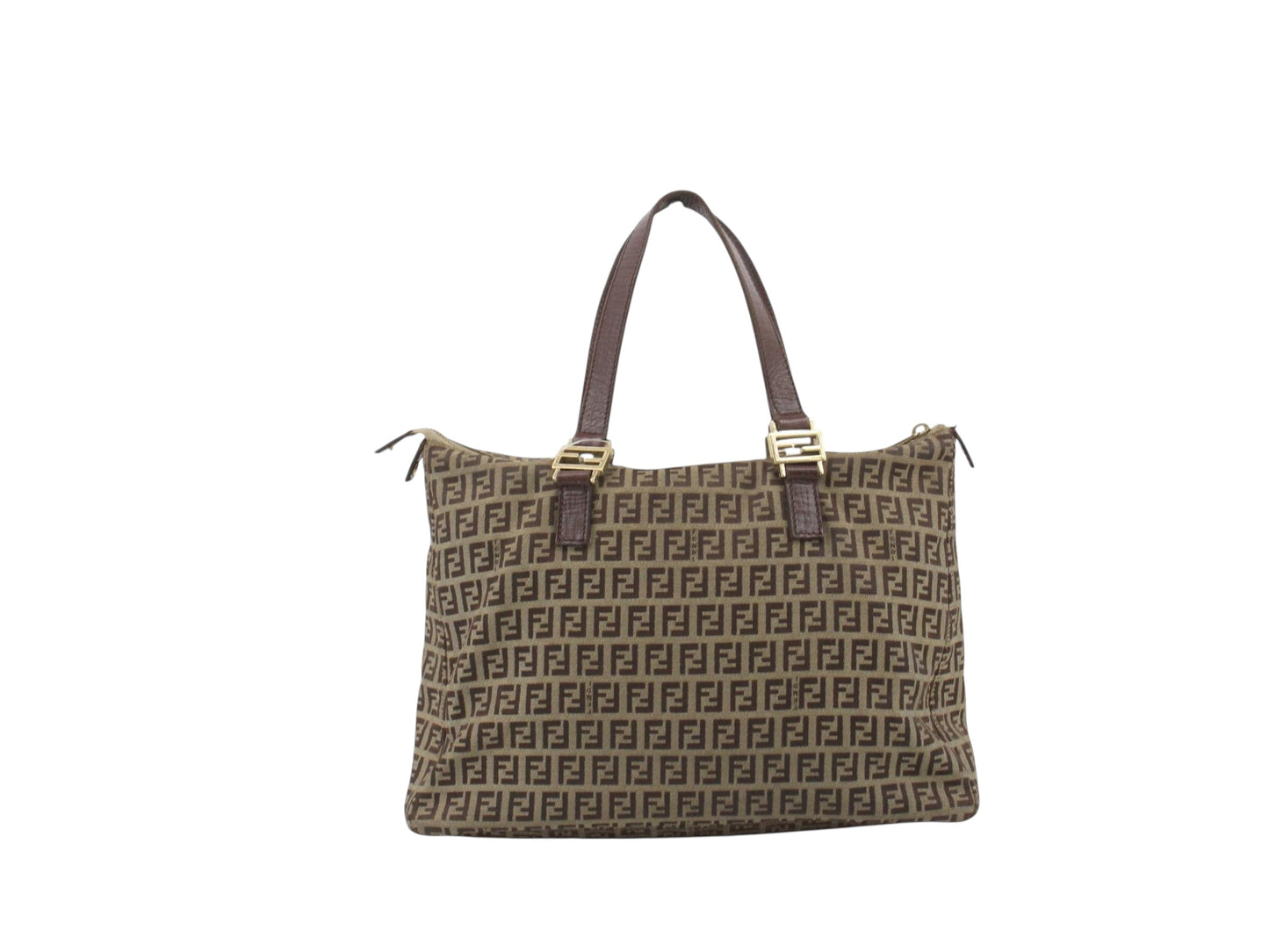 FENDI ZUCCA CANVAS SHOULDER TOTE