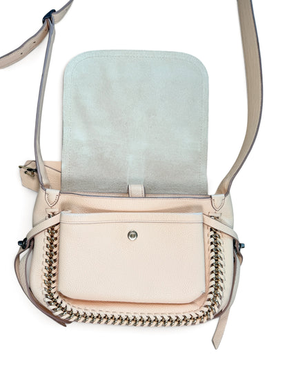 Coach Nude Leather Shoulder Bag with Chain Detail