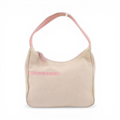 PRADA PINK CANVAS HANDBAG