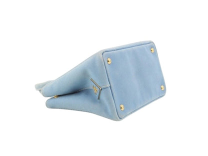 Prada Blue Canapa Canvas Tote Bag