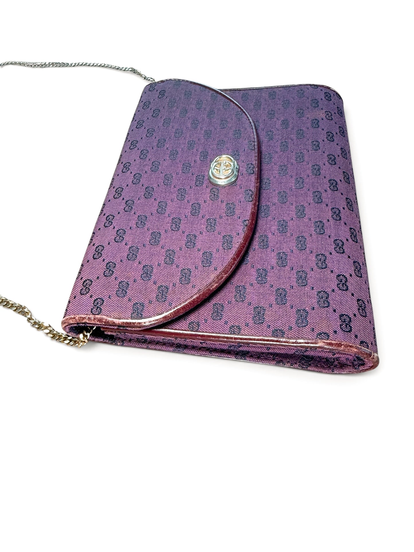 Gucci GG Monogram Chain Shoulder Bag – Purple