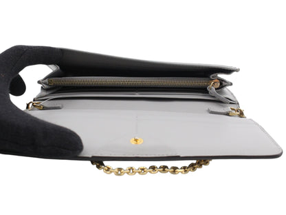Fendi Leather Studded Chain Wallet