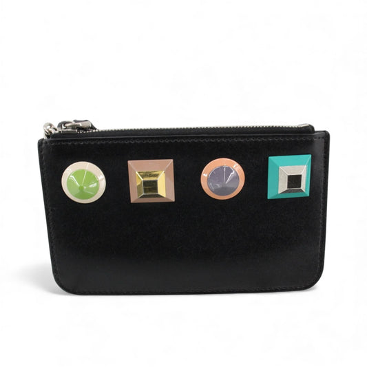 Fendi Studded Leather Pouch – Black Multi-Colour