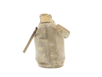 Coach Gold Script Shoulder Bag with Heart Detail