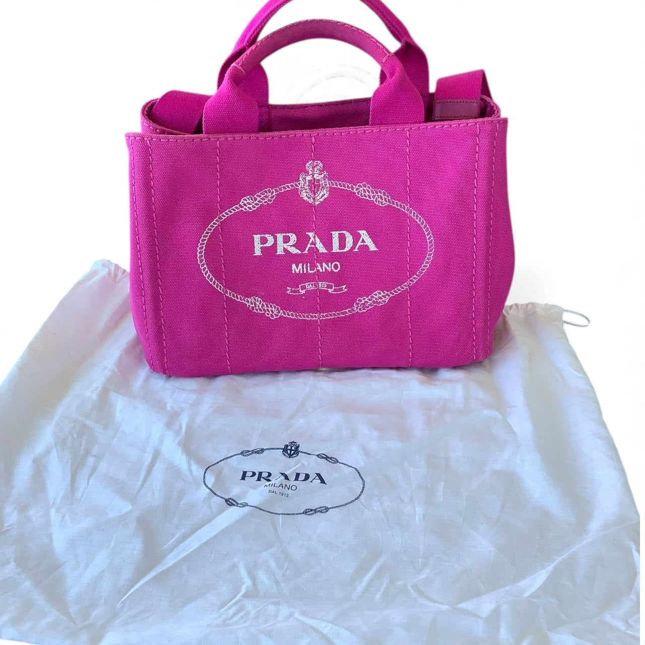 PRADA PINK CANVAS TOTE