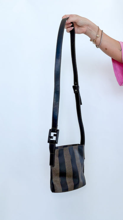 Fendi Pequin Stripe Crossbody Bag (Vintage)