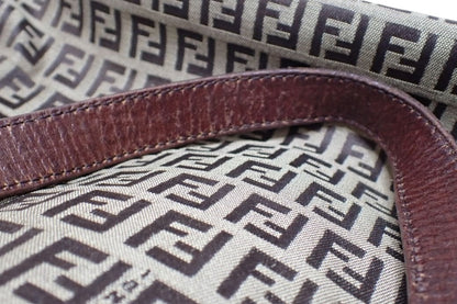 FENDI ZUCCA CANVAS SHOULDER TOTE