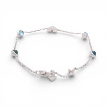 Gucci Heart Bracelet with Blue Stones