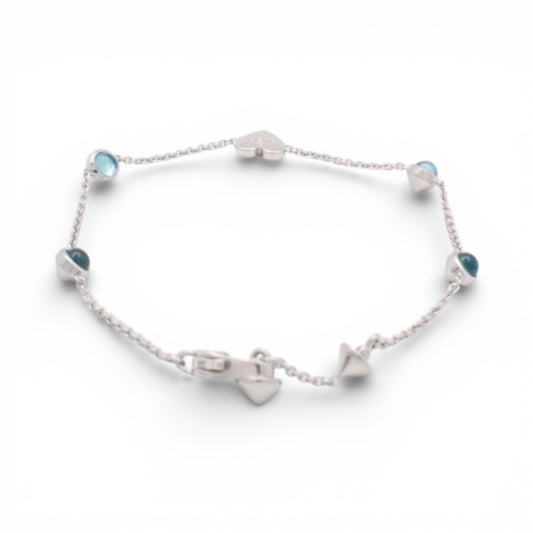 Gucci Heart Bracelet with Blue Stones