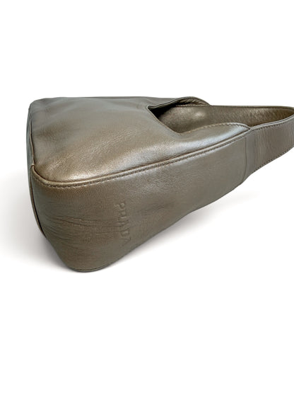 Prada Metallic Leather Hobo Bag – Champagne