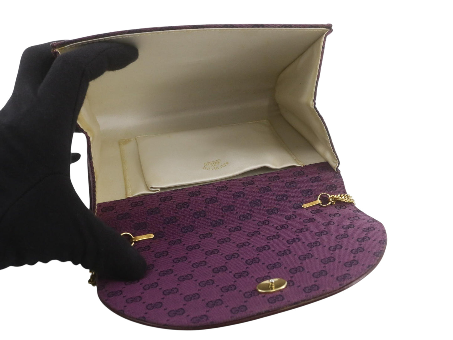 Gucci GG Monogram Chain Shoulder Bag – Purple
