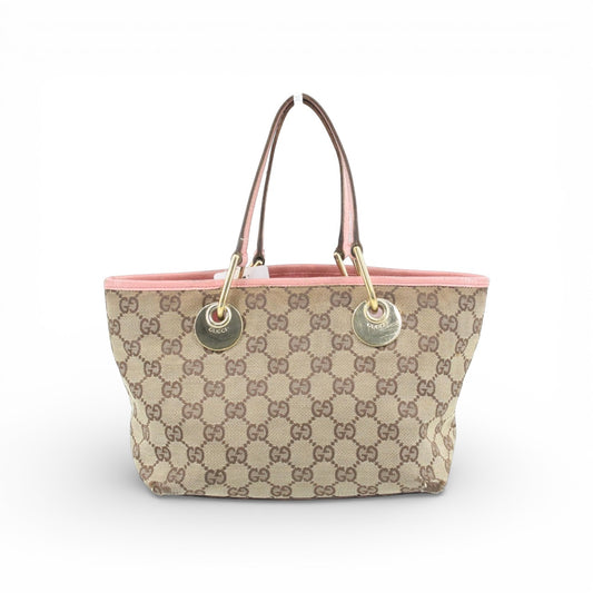 Gucci Mini GG Canvas Tote – Pink Trim