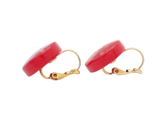 Chanel Red Earrings