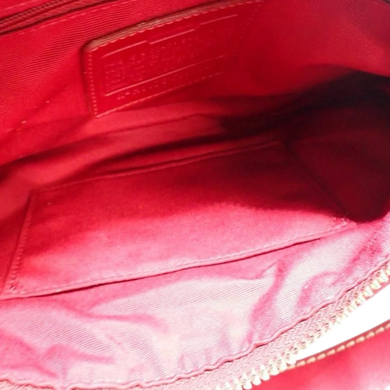 COACH Signature Shoulder Bag with Red Stripe