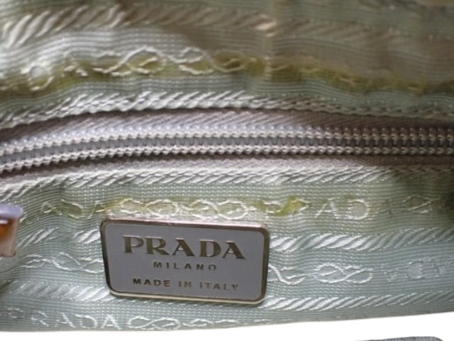Prada Quilted Tessuto & Patent Shoulder Bag – Powder Blue & Mustard
